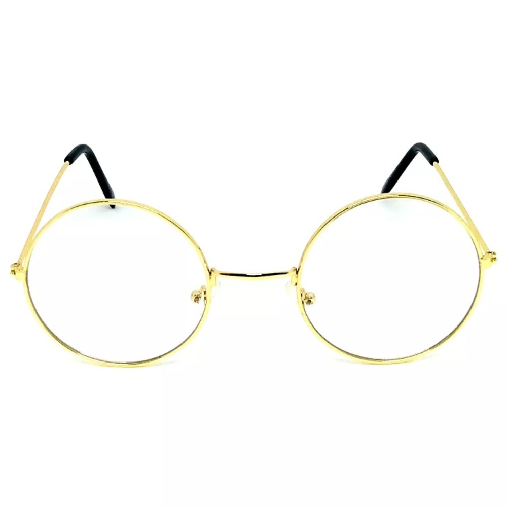 Round Eyeglasses Clear Lens Vintage Fashion Gold